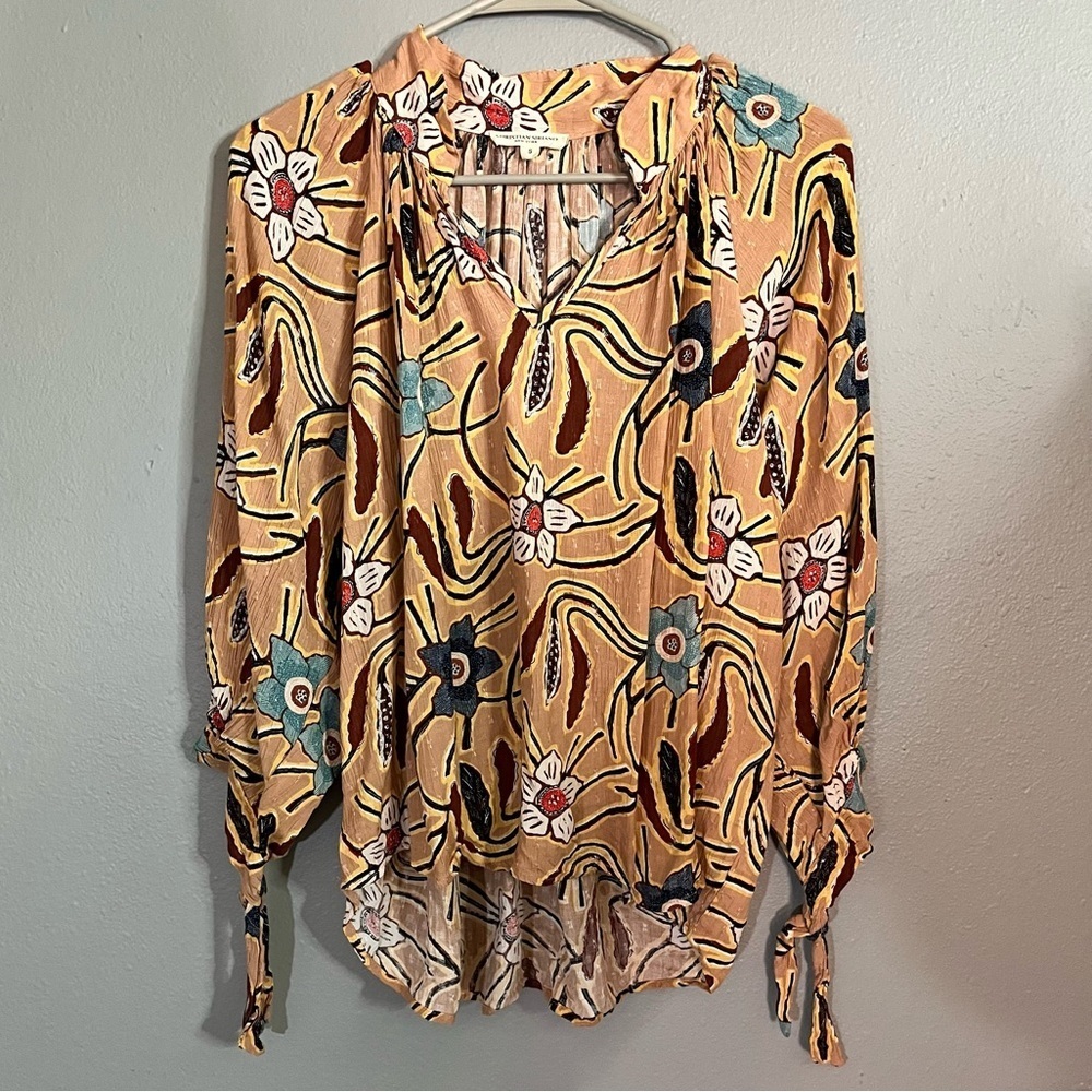 Christian Siriano Women's Floral Flowy Women's Spring Top Size Small